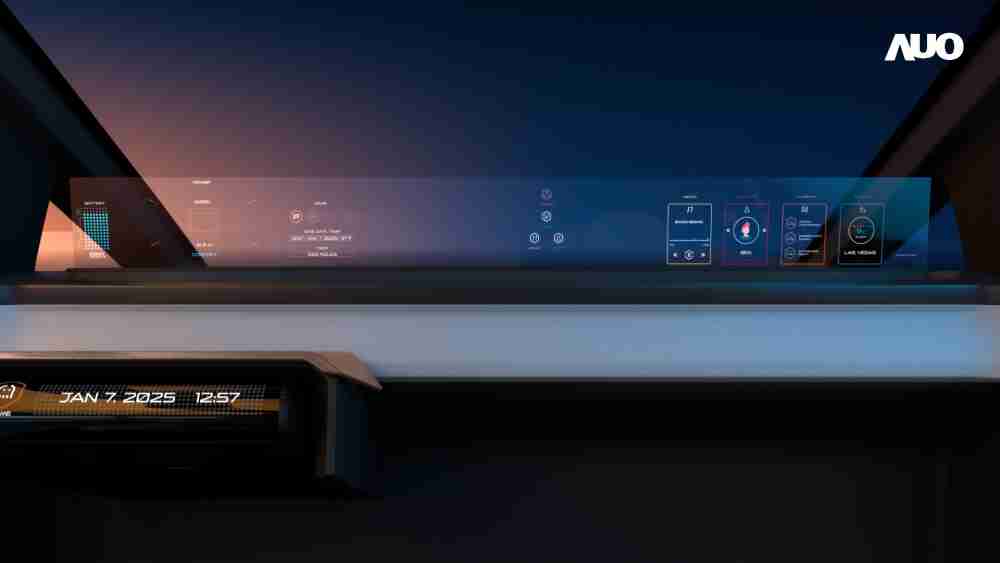 28国际无界透明显示接口(Horizon Image Glass)透过车运算方案整合仪表板、、、中控台及副驾显示器，，，一体式全景呈现，，，提供乘用者清晰的前方视野、、行车必要信息与娱乐功能